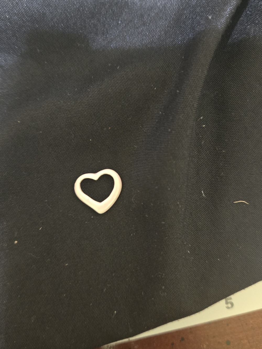 White Heart Cutout Charm - Silver
